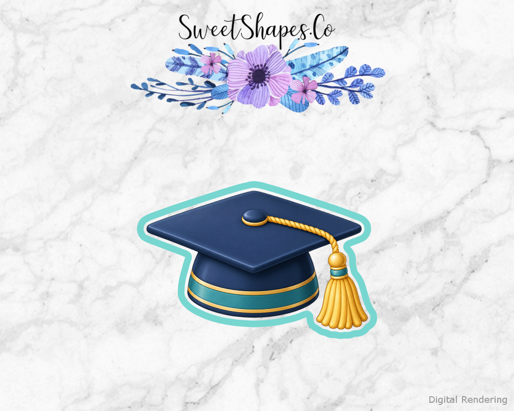 Grad Adventure Graduate Cap with Broad Tassel Cookie Cutter