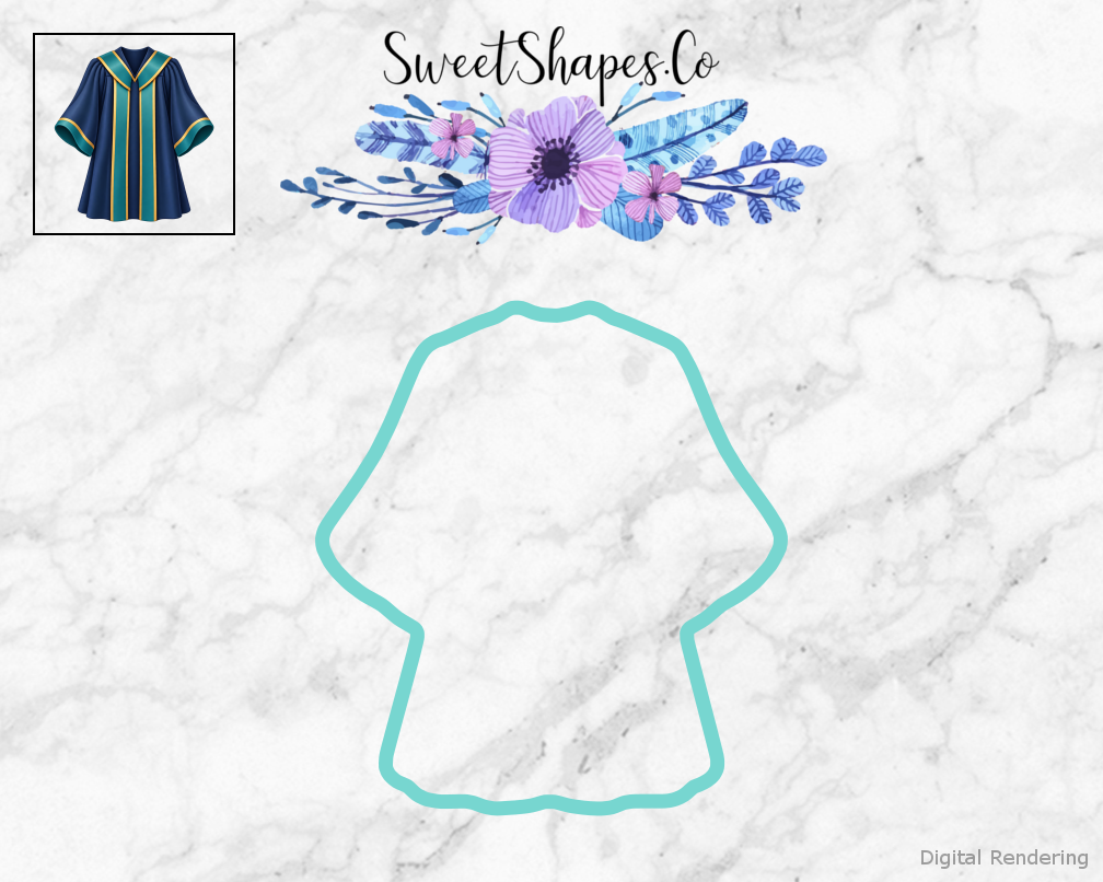 Grad Adventure Graduation Gown Cookie Cutter