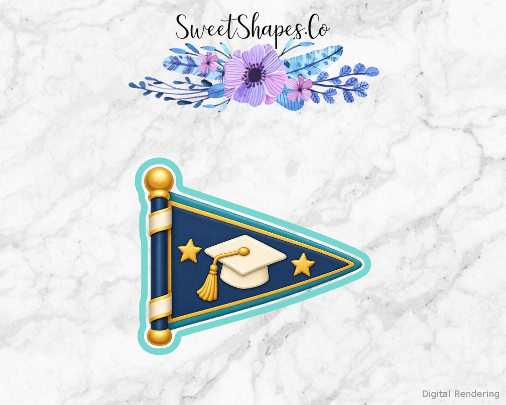 Grad Adventure Graduation Pennant Cookie Cutter