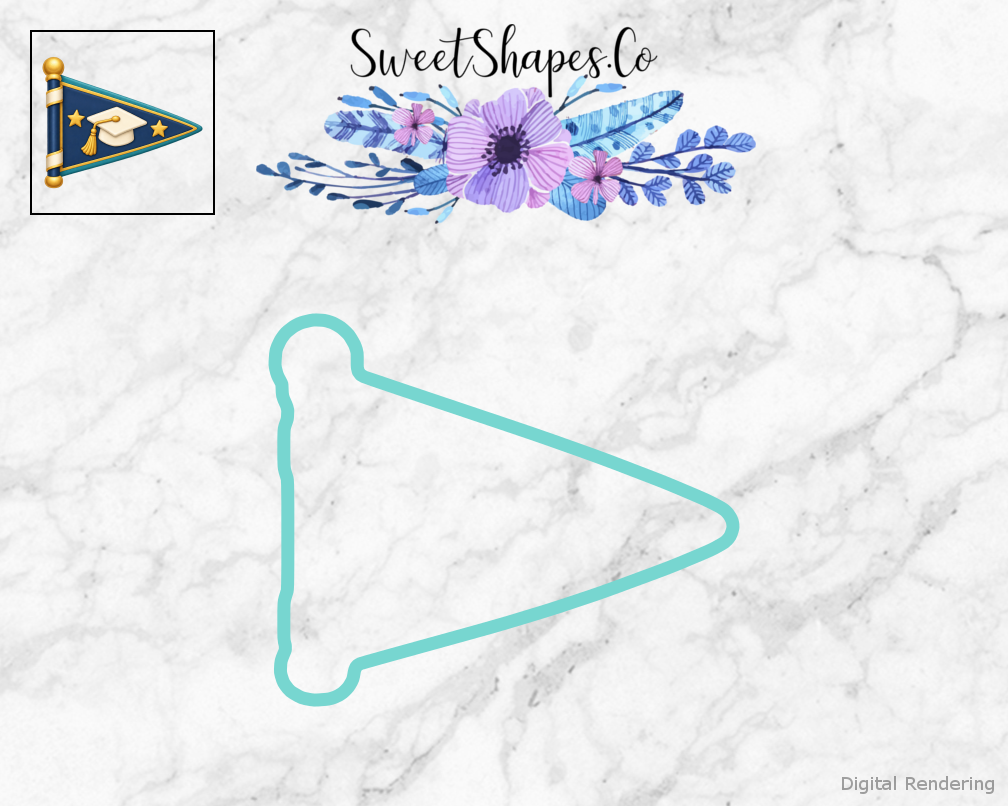 Grad Adventure Graduation Pennant Cookie Cutter