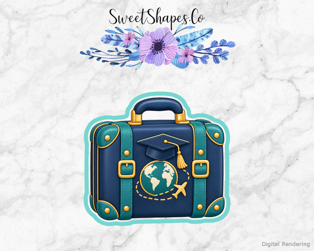 Grad Adventure Next Chapter Suitcase Cookie Cutter