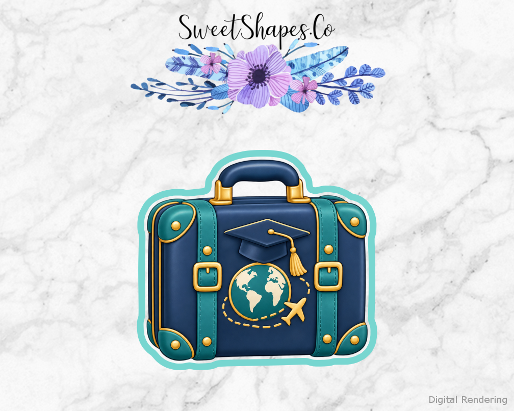 Grad Adventure Next Chapter Suitcase Cookie Cutter