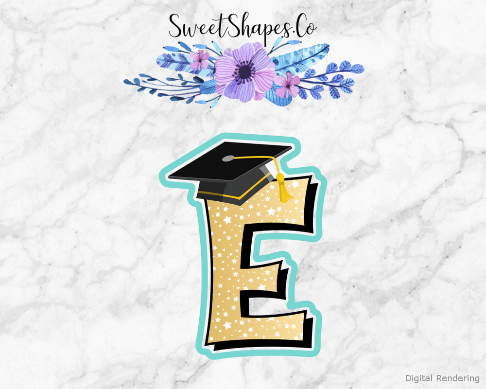Graduation Cap E Cookie Cutter
