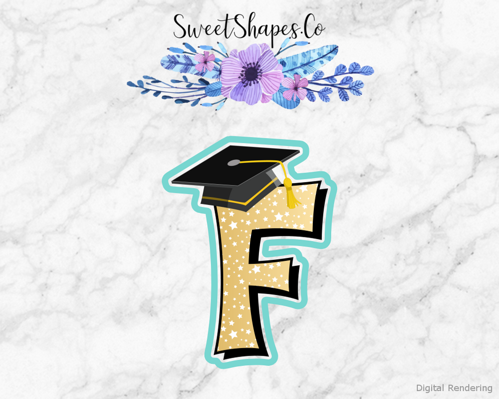 Graduation Cap F Cookie Cutter