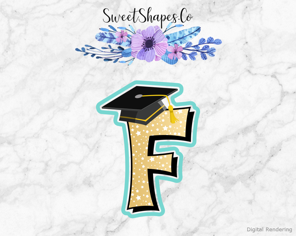 Graduation Cap F Cookie Cutter