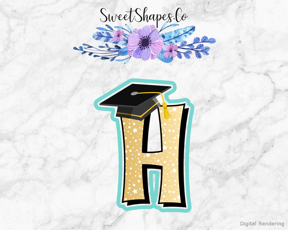 Graduation Cap H Cookie Cutter