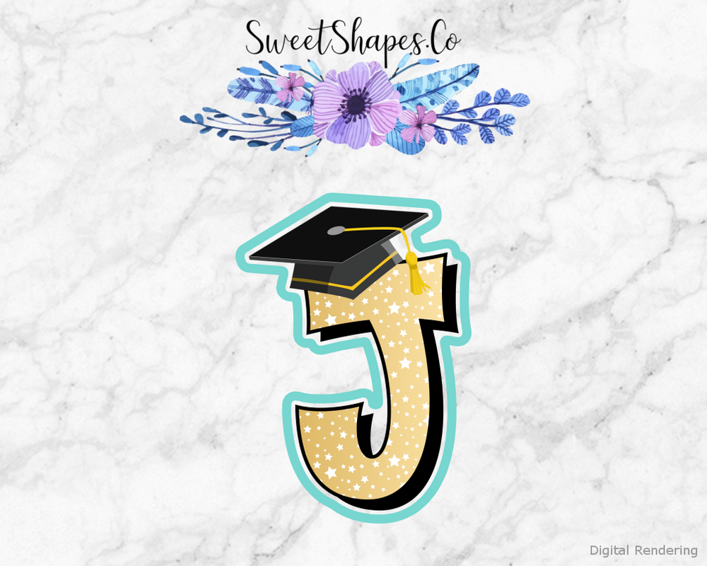 Graduation Cap J Cookie Cutter