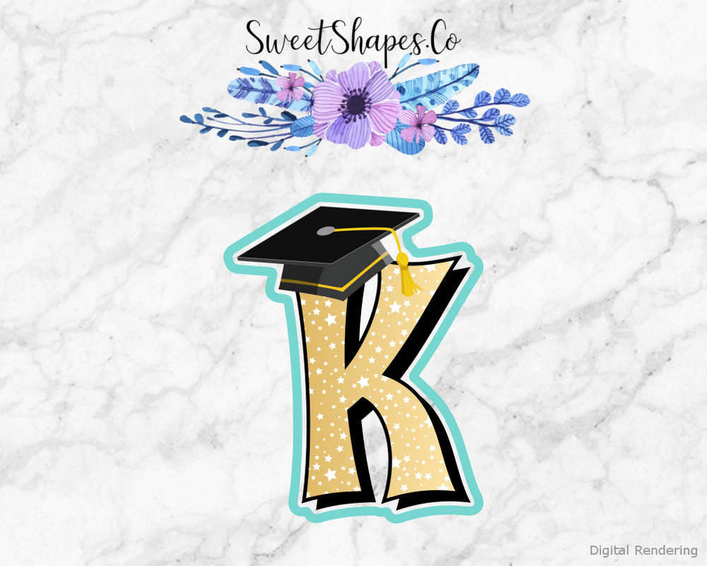 Graduation Cap K Cookie Cutter