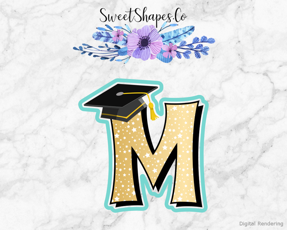 Graduation Cap M Cookie Cutter