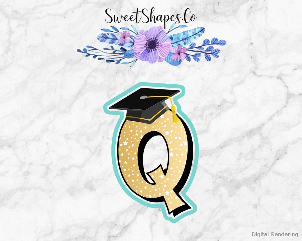 Graduation Cap Q Cookie Cutter