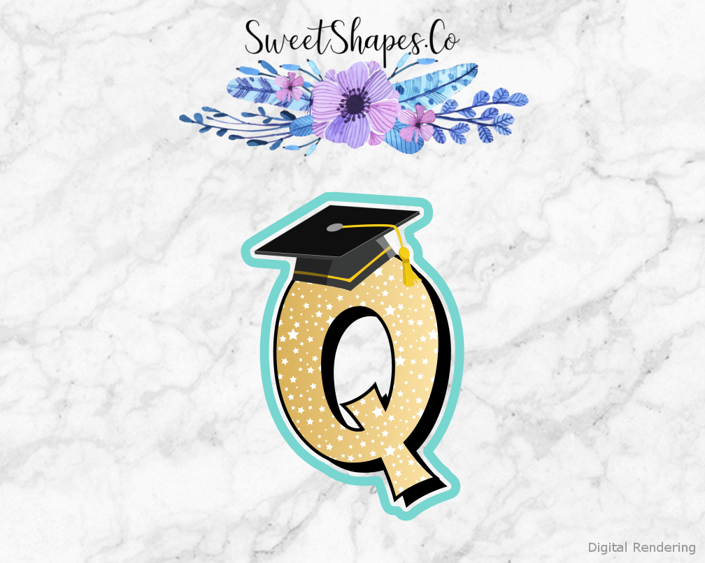 Graduation Cap Q Cookie Cutter