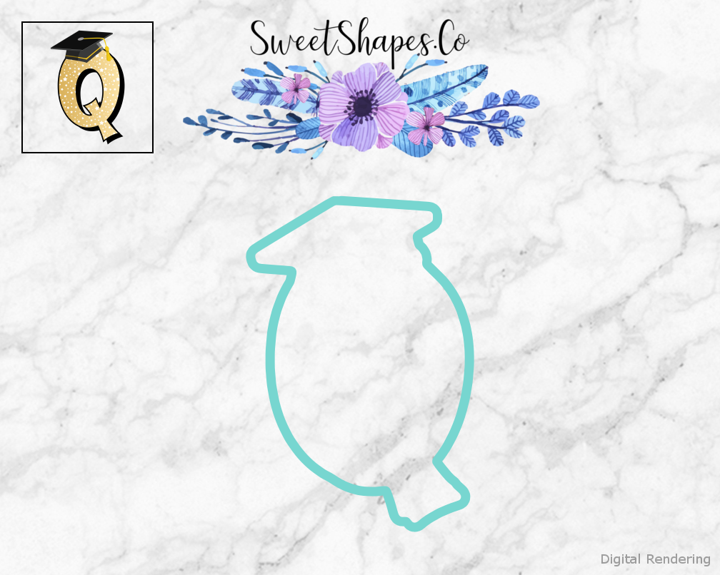 Graduation Cap Q Cookie Cutter