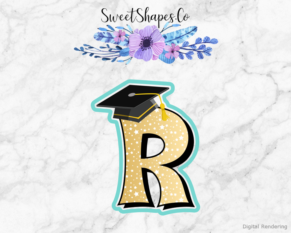 Graduation Cap R Cookie Cutter
