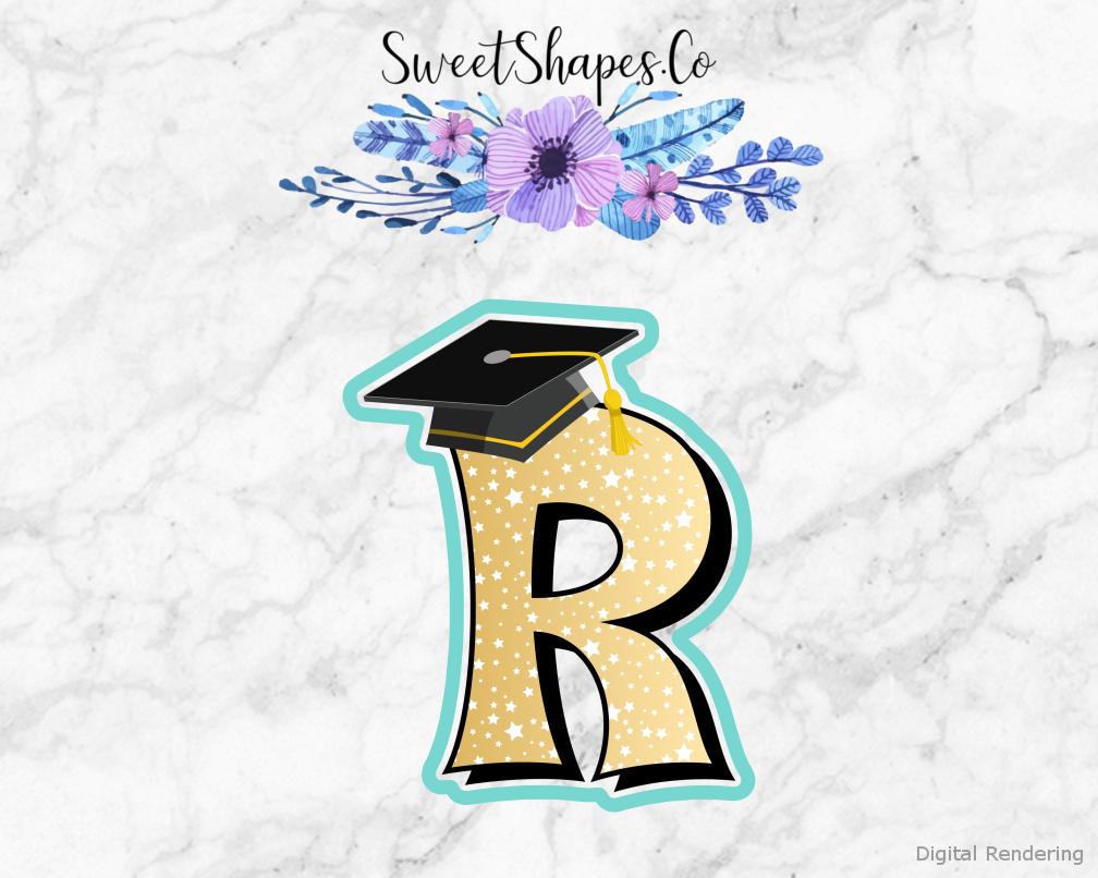 Graduation Cap R Cookie Cutter