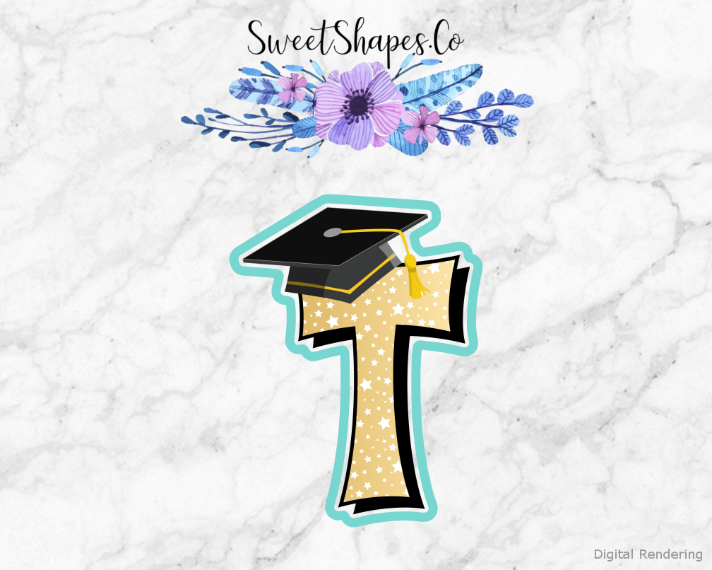 Graduation Cap T Cookie Cutter