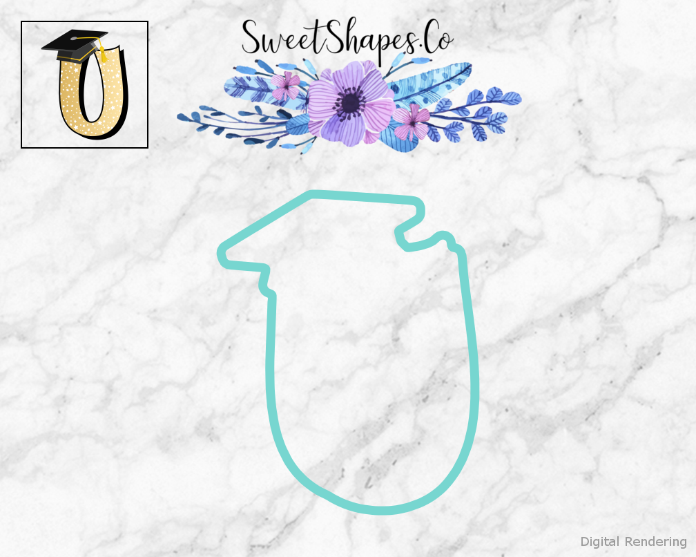 Graduation Cap U Cookie Cutter