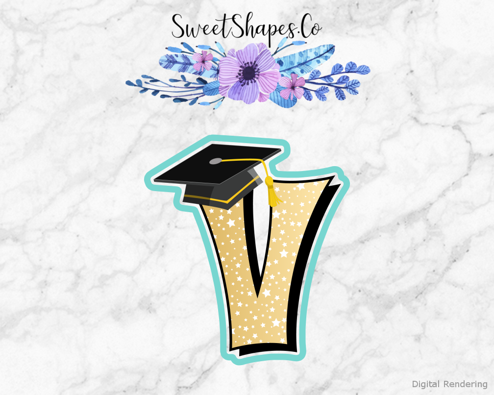 Graduation Cap V Cookie Cutter