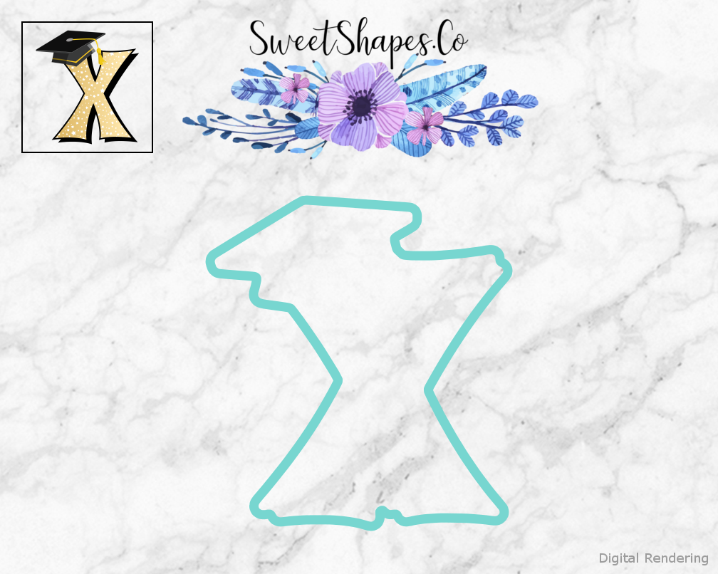 Graduation Cap X Cookie Cutter