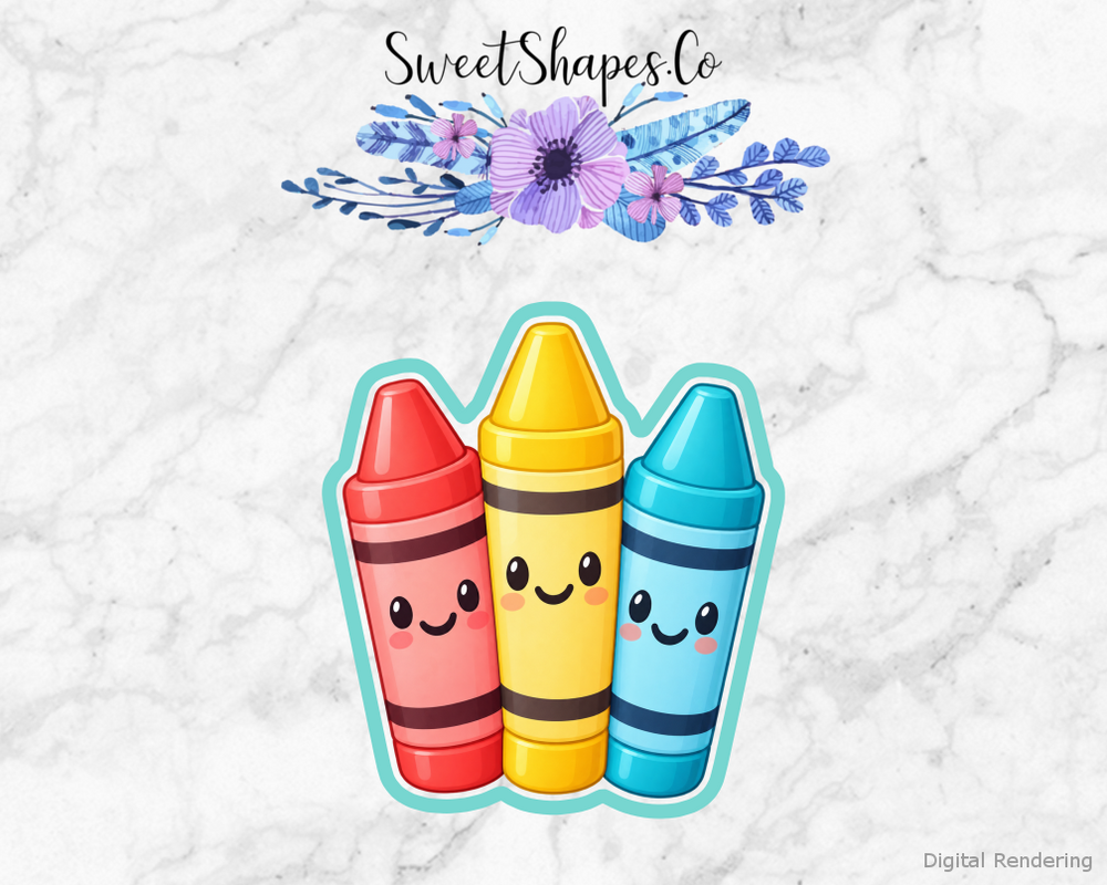 Happy Color Crayon Trio Cookie Cutter