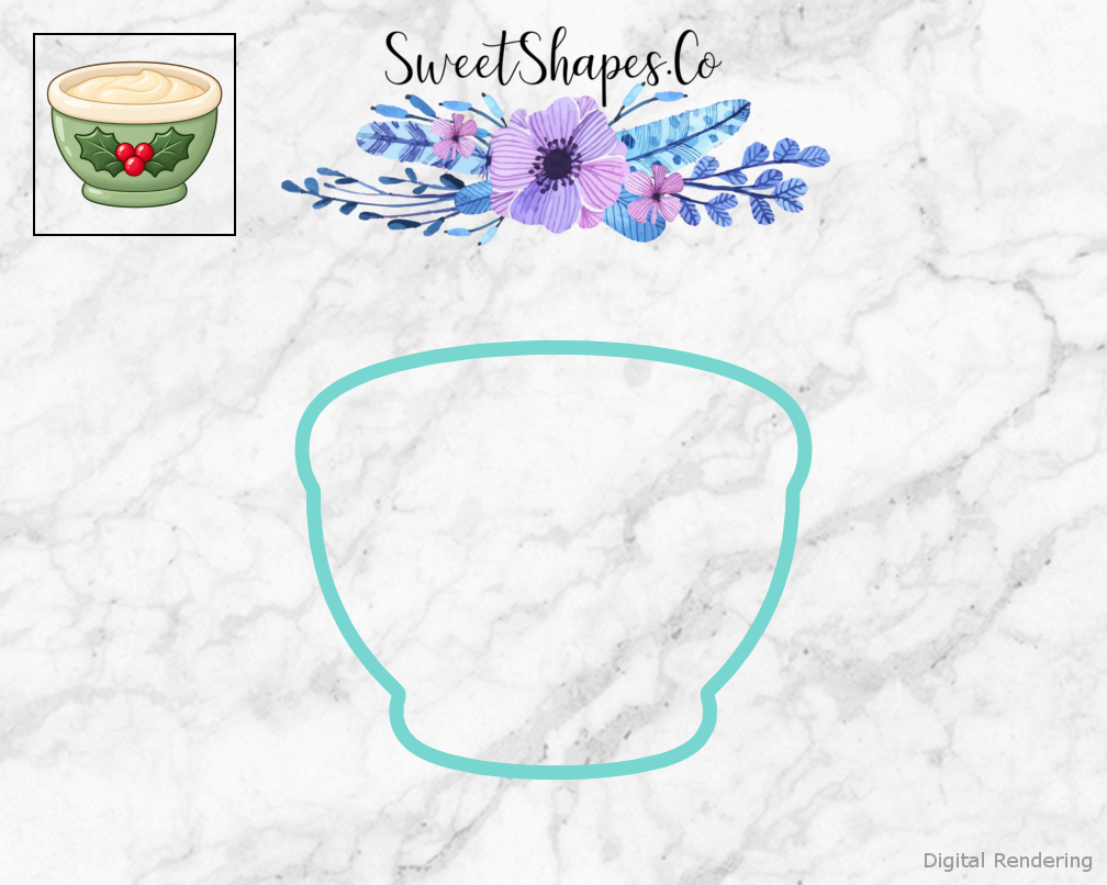 Holly Mixing Bowl Cookie Cutter