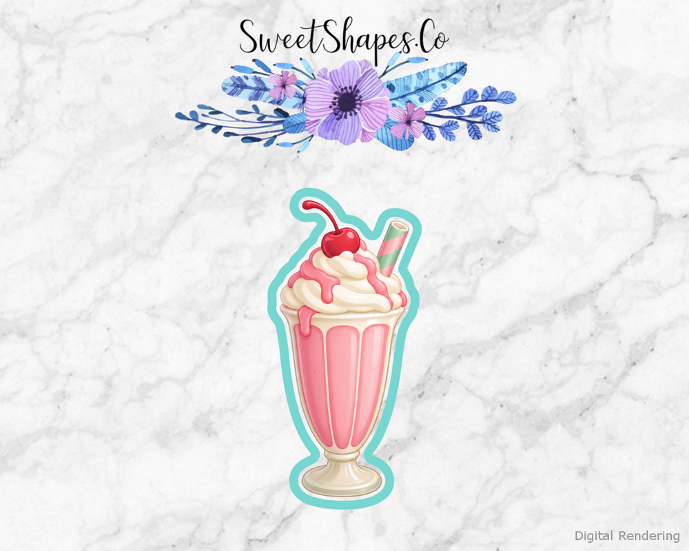 Ice Cream Parlour Milkshake with Short Straw Cookie Cutter