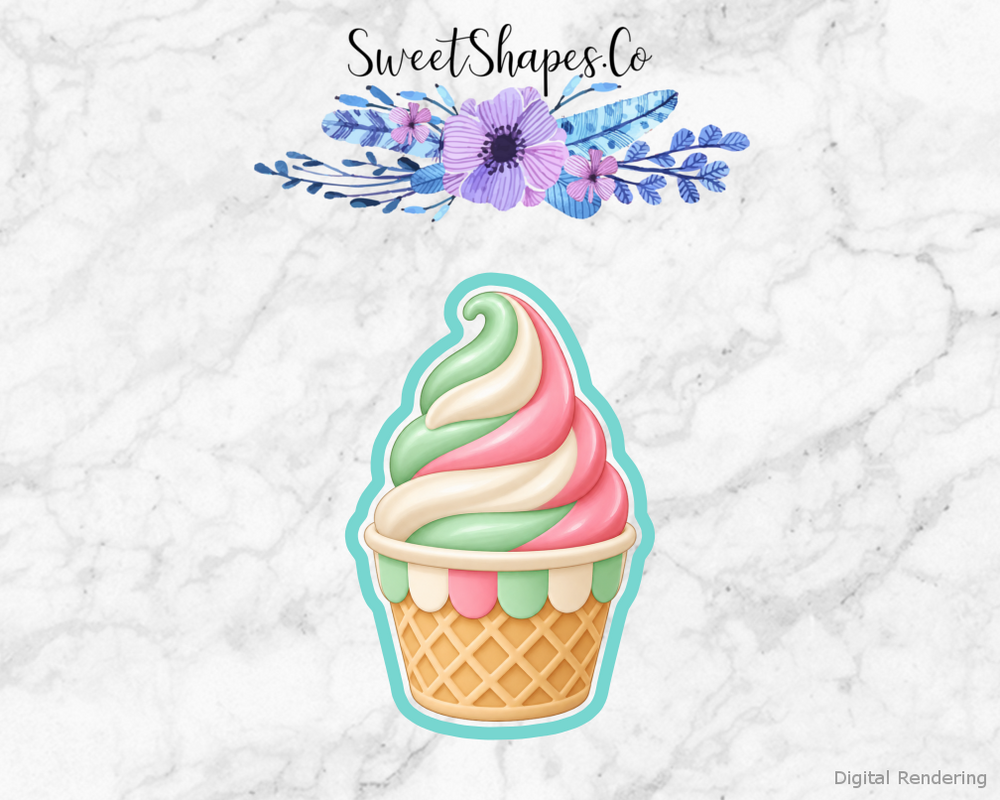 Ice Cream Parlour Soft Serve in Cup Cookie Cutter
