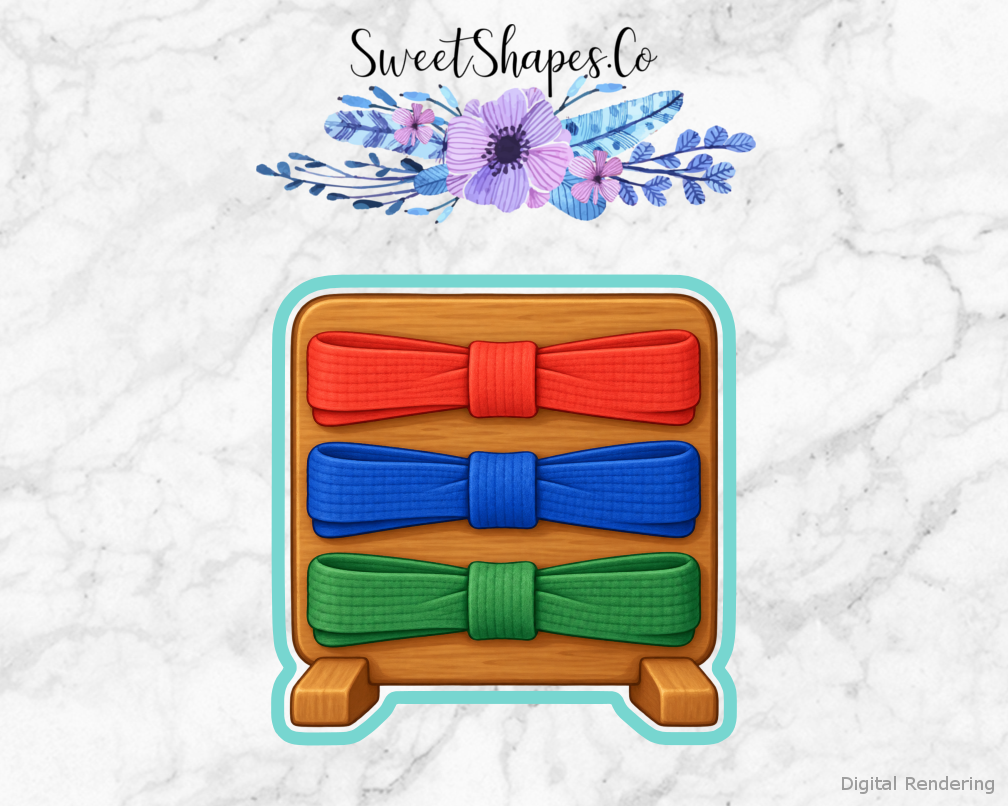 Karate Club Rank Belt Display Cookie Cutter