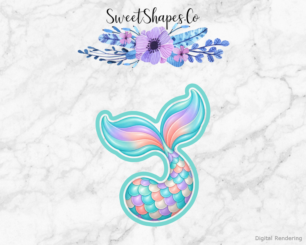 Lagoon Party Curled Mermaid Tail Cookie Cutter