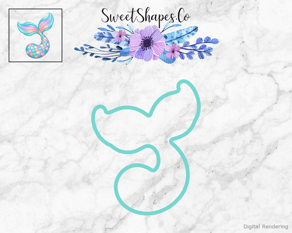 Lagoon Party Curled Mermaid Tail Cookie Cutter