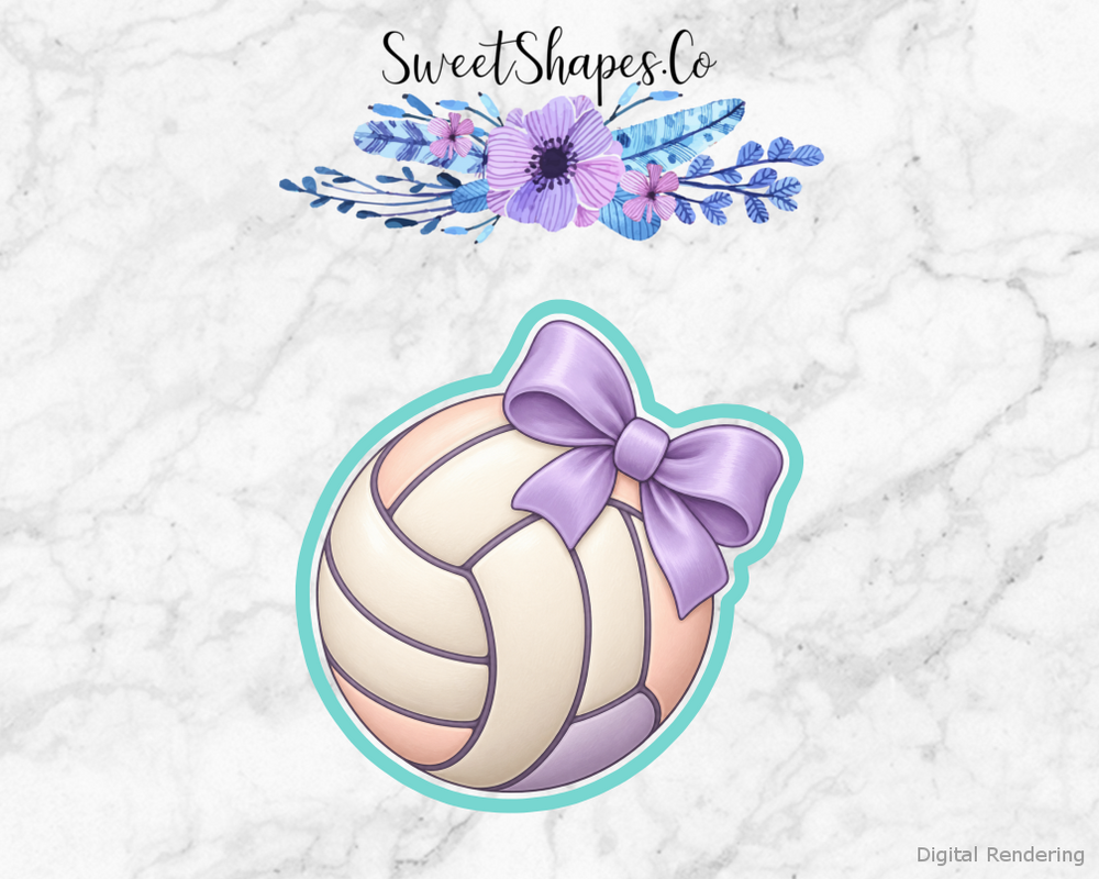 Lilac Bow Volleyball Cookie Cutter