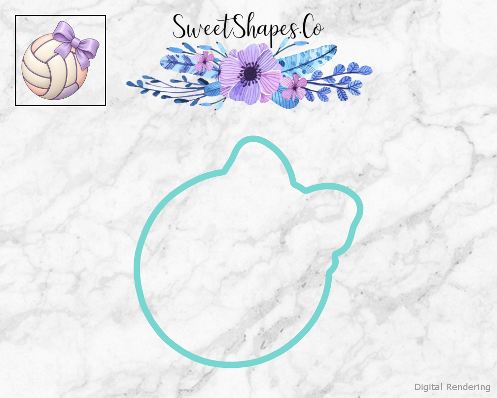Lilac Bow Volleyball Cookie Cutter