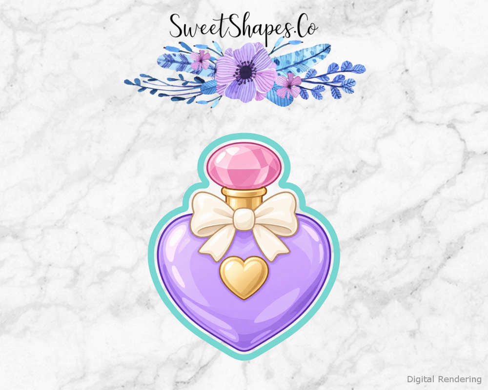 Lilac Heart Bridal Perfume Cookie Cutter