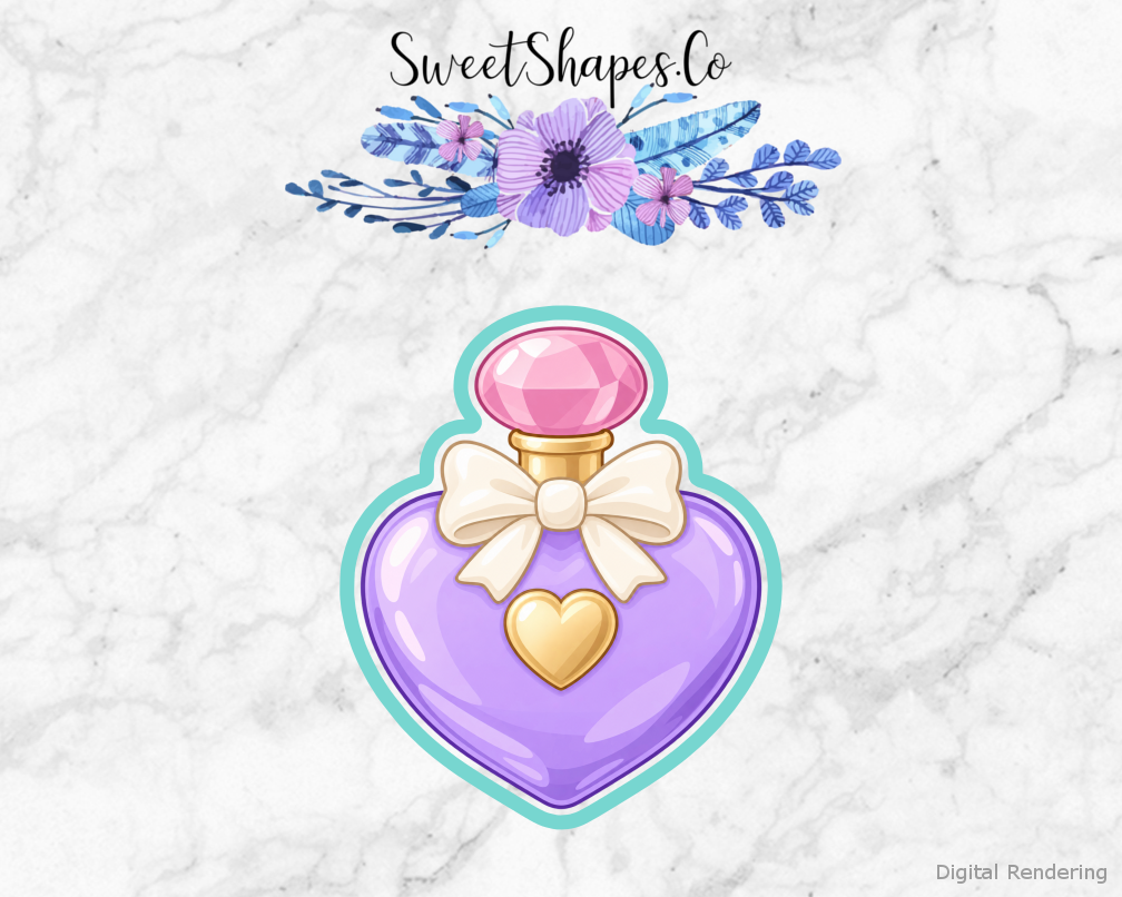 Lilac Heart Bridal Perfume Cookie Cutter