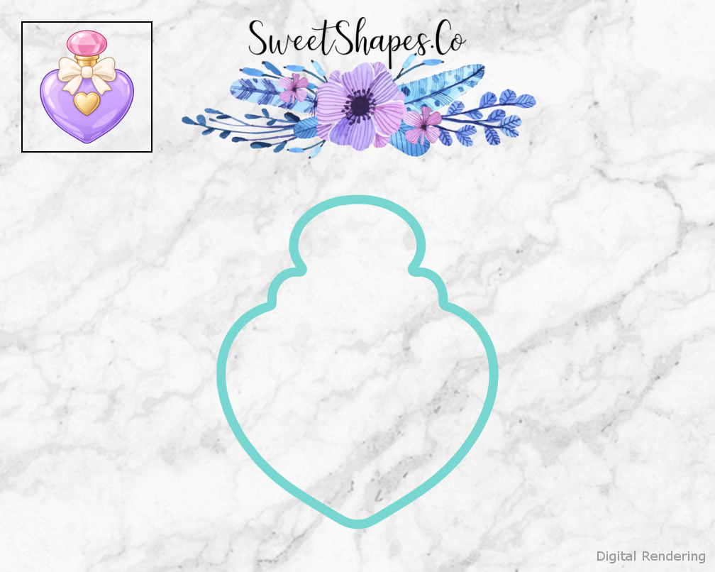 Lilac Heart Bridal Perfume Cookie Cutter
