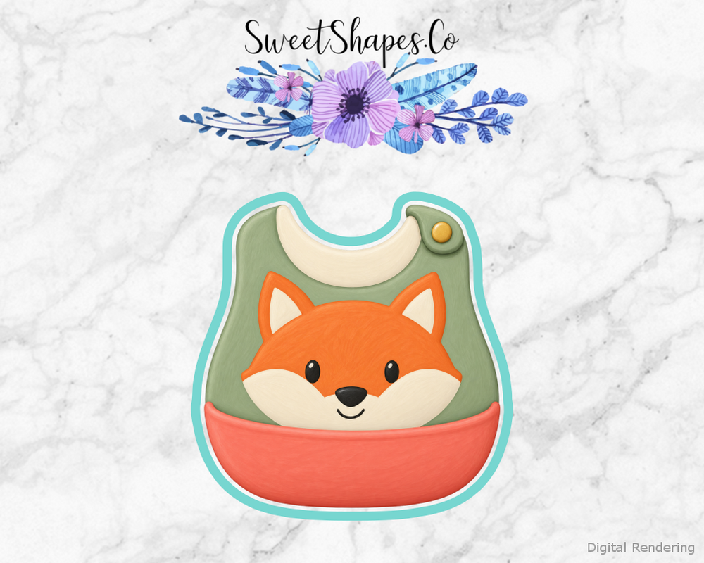 Little Fox Pocket Bib Cookie Cutter