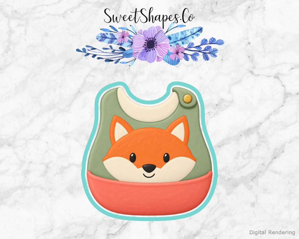 Little Fox Pocket Bib Cookie Cutter