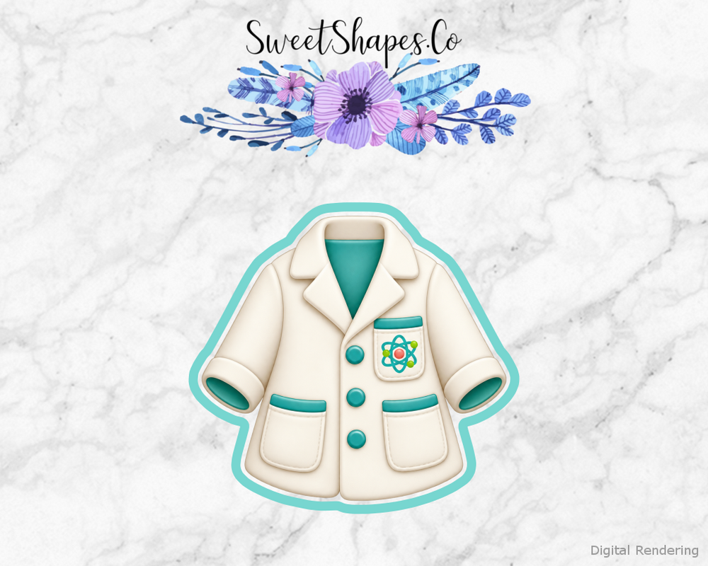 Little Lab Lab Coat with Pocket Badge Cookie Cutter