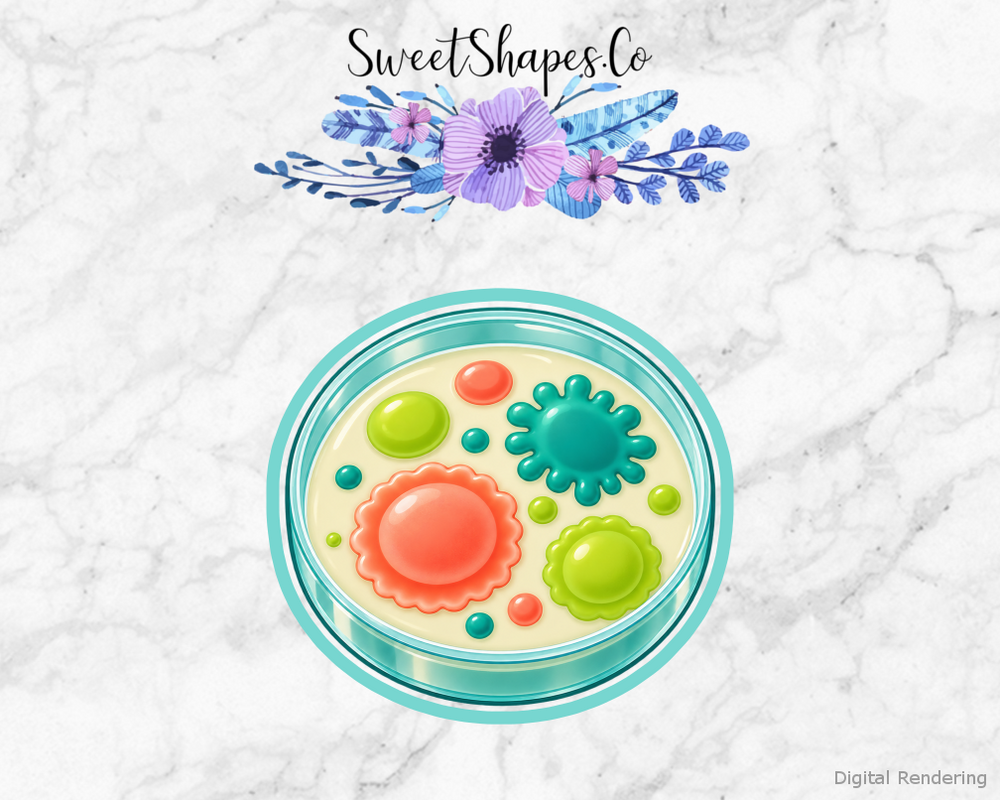 Little Lab Petri Dish with Bold Colonies Cookie Cutter