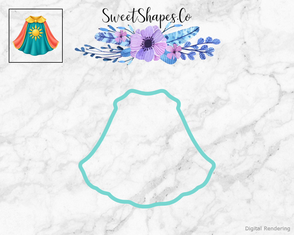Little Sunshine Hero Cape Cookie Cutter