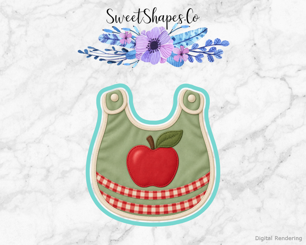 Locally Grown Apple Bib Cookie Cutter