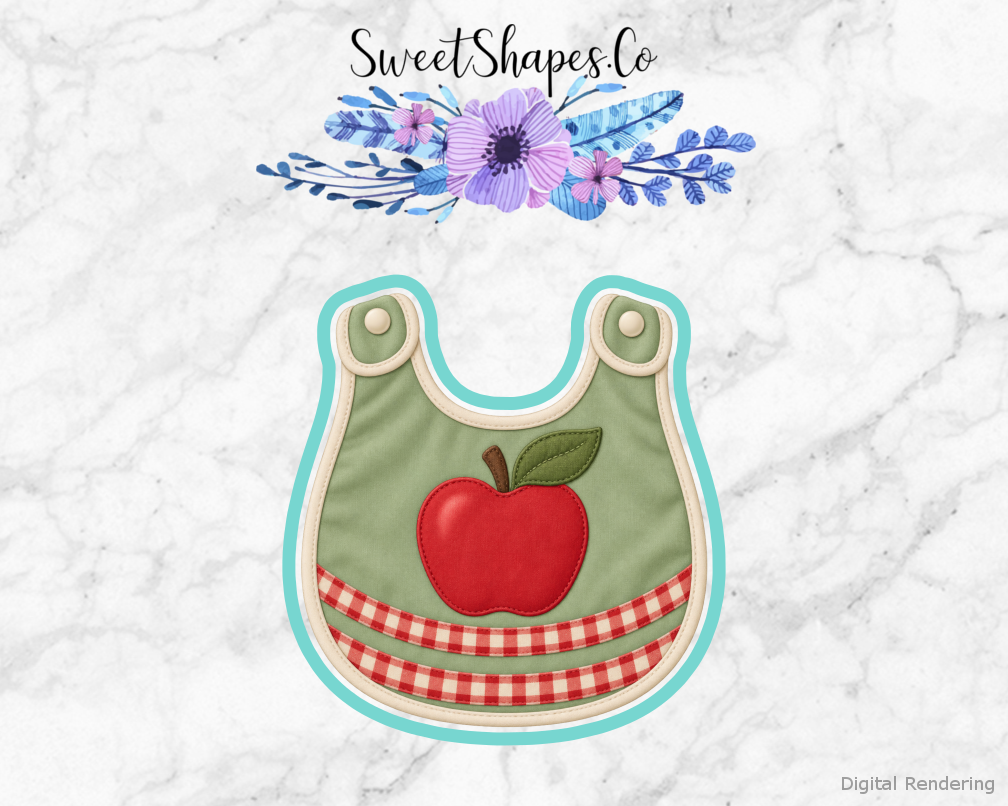 Locally Grown Apple Bib Cookie Cutter