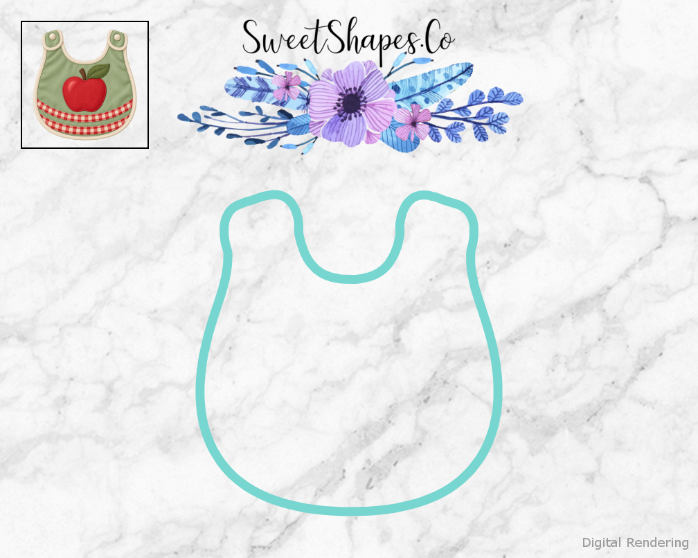 Locally Grown Apple Bib Cookie Cutter
