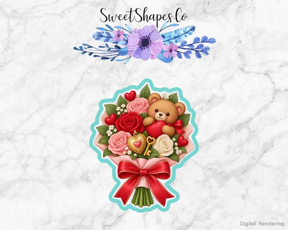 Love Notes Ribbon-Wrapped Bouquet Cookie Cutter