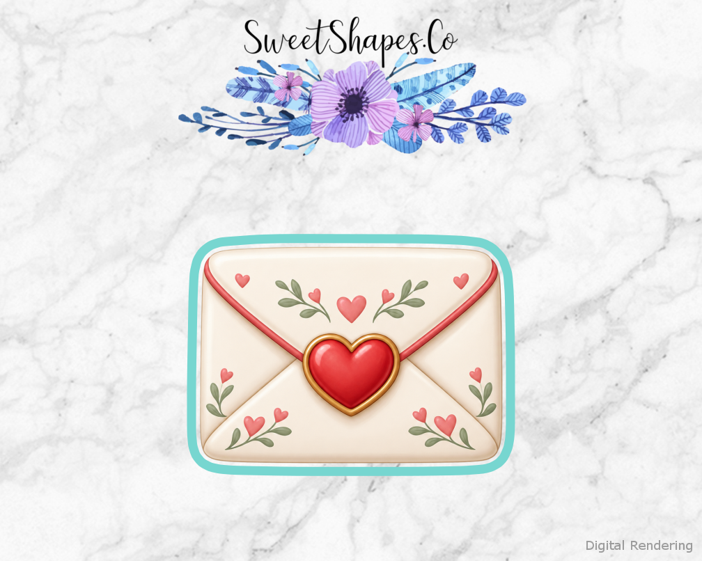 Love Notes Sealed Heart Envelope Cookie Cutter