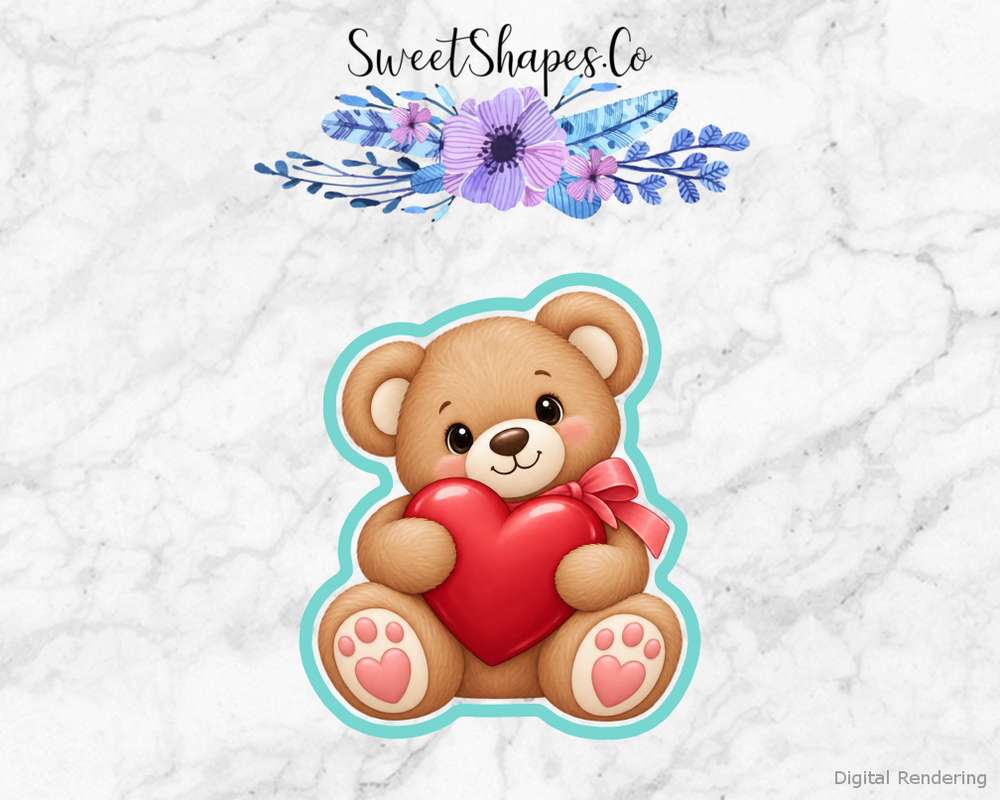 Love Notes Teddy Holding A Heart Cookie Cutter