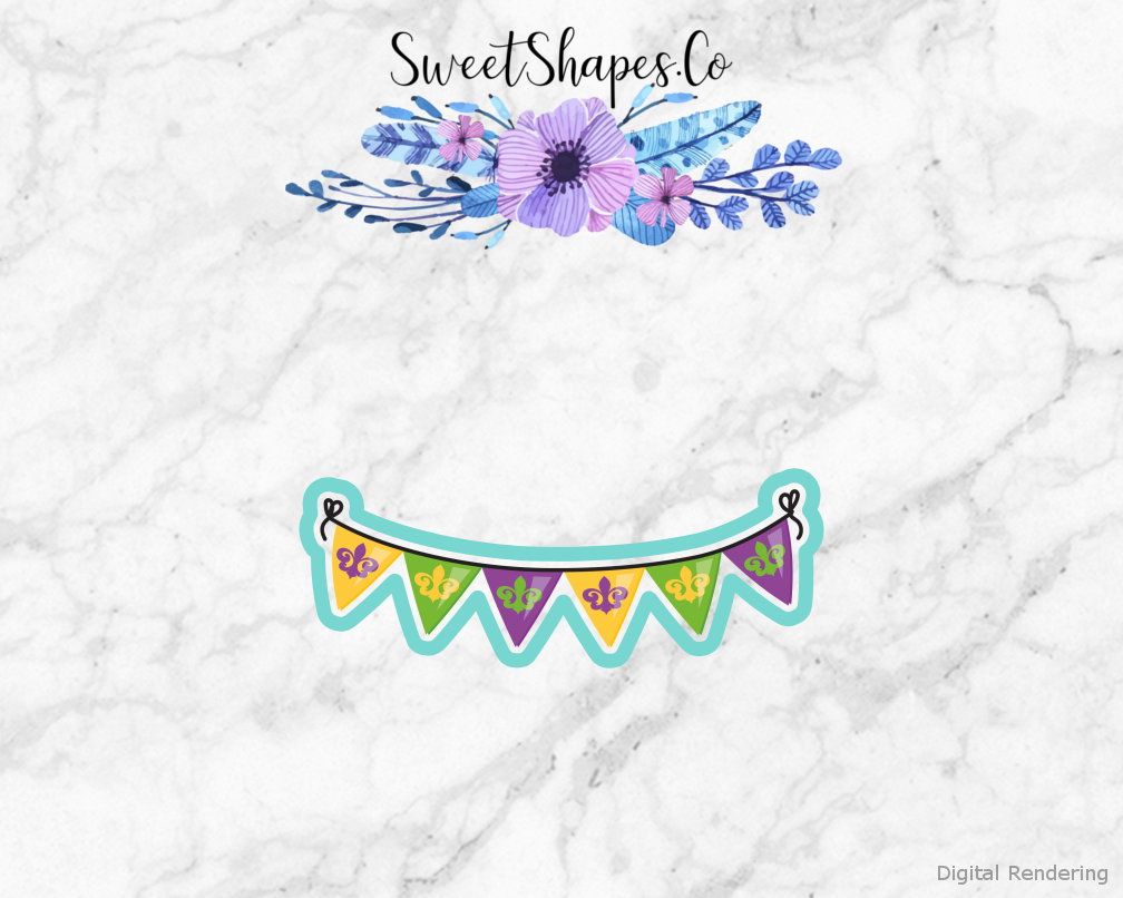 Mardi Gras Banner Cookie Cutter
