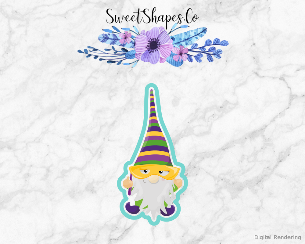 Mardi Gras Gnome 1 Cookie Cutter