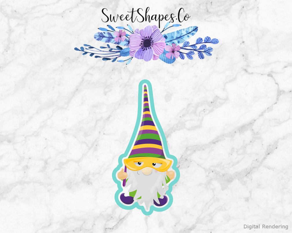 Mardi Gras Gnome 1 Cookie Cutter