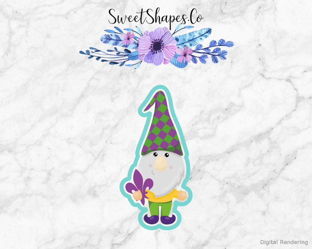 Mardi Gras Gnome 2 Cookie Cutter