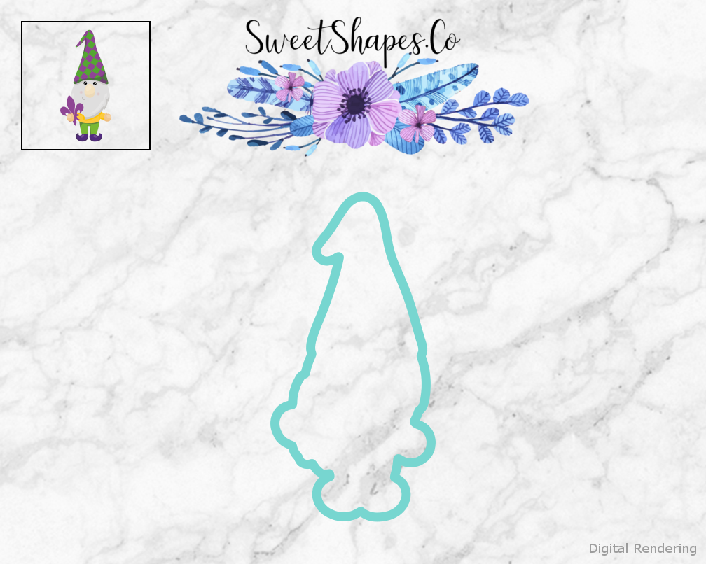 Mardi Gras Gnome 2 Cookie Cutter